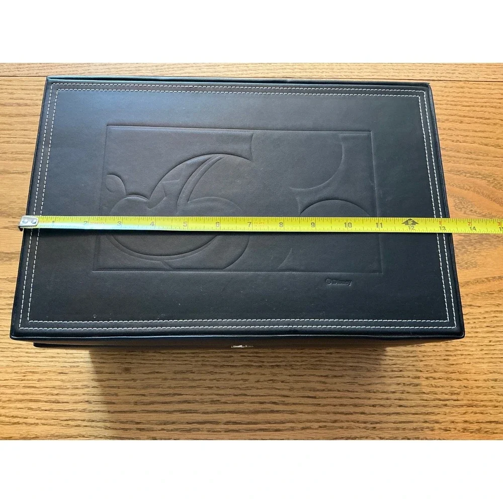 Disney Mickey Mouse Black Leather Jewelry Box Organizer Mirror Lock Key (2)